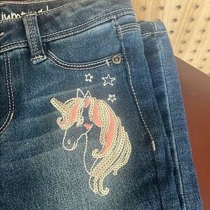 Jumping Beans Blue Unicorn Embroidered Jeans